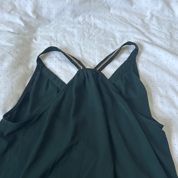 Green Racerback Tank Top w/Gold Bedding around Straps - Picture 3 of 5